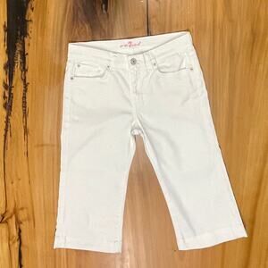 White Denim 7 for all Mankind Capri Crop Jeans Girls 12